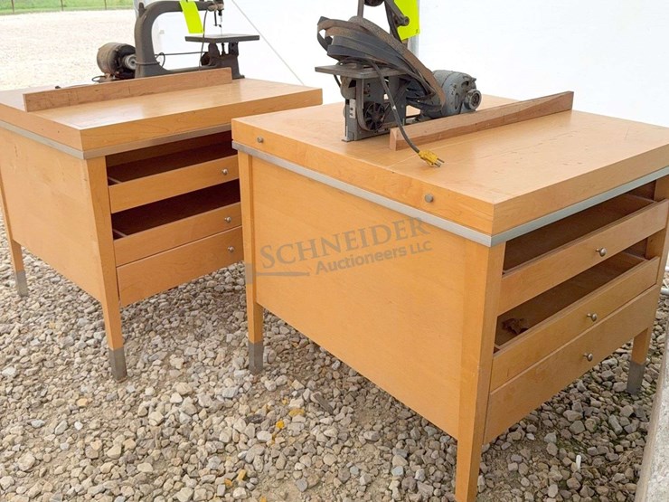 2--woodworking-tools-w/-wooden-work-tables-image-1
