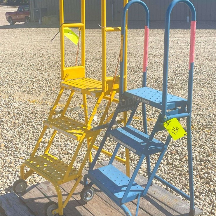 2- folding 30" tall metal utility stairs