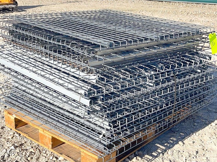 group-of-pallet-rack-mesh-shelving,-48"-deep-image-1