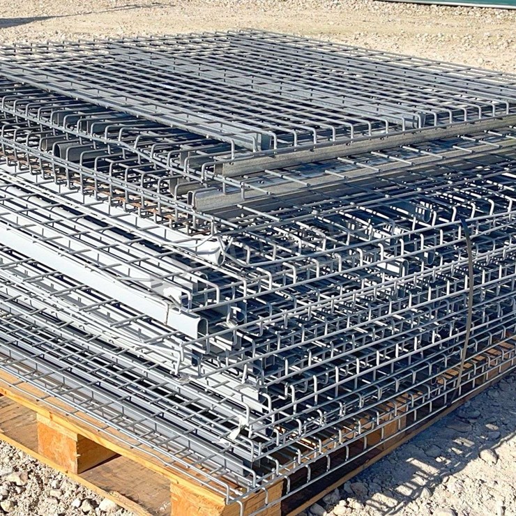 Group of pallet rack mesh shelving, 48" deep