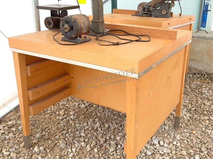 2--woodworking-tools-w/-wooden-work-tables-image-2