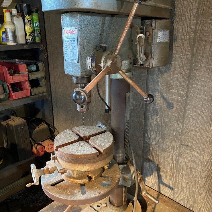 #61 • #169 • Packard 1/2 HP heavy duty drill press.