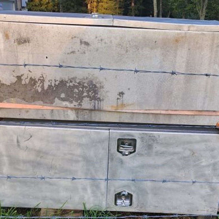 Two Aluminum Spread Axle Tool Boxes 24"x60"