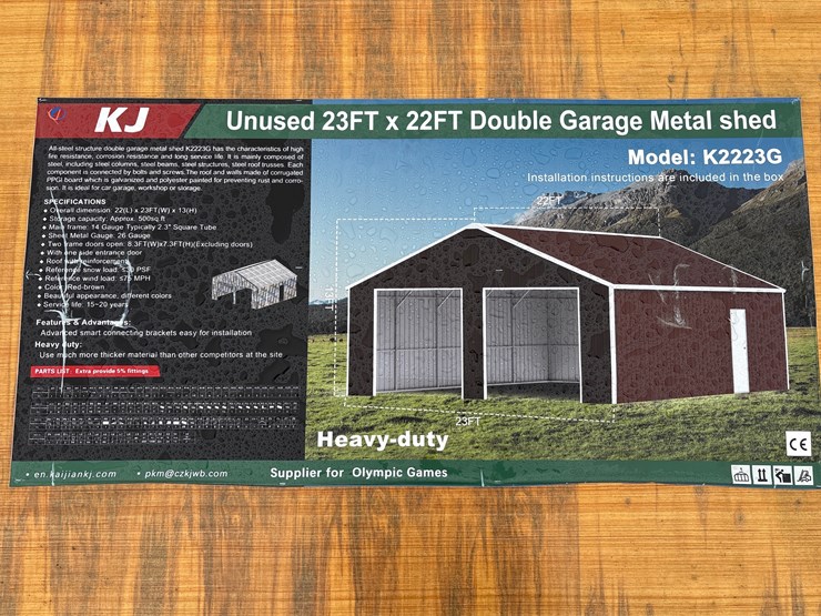 #6872-•-23ft-x-22ft-double-garage-metal-shed-(new)-image-2