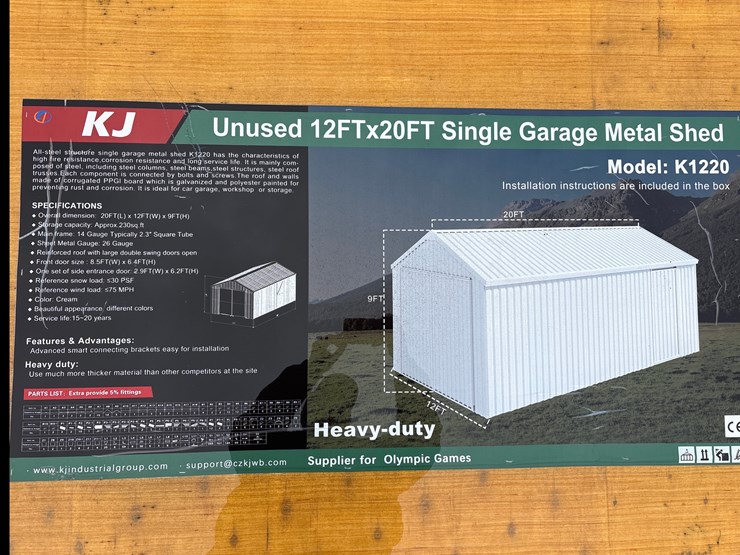 #6851-•-12ft-x-20ft-single-garage-metal-shed-(new)-image-2