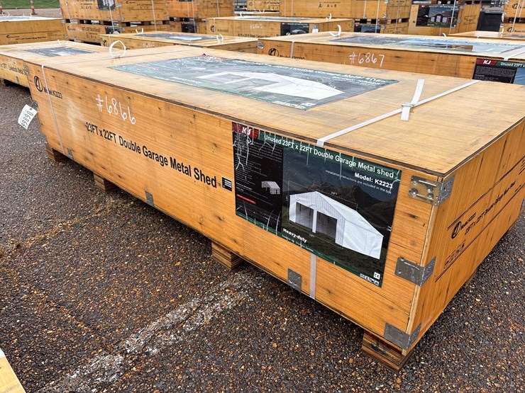 #6866-•-23ft-x-22ft-double-garage-metal-shed-(new)-image-1