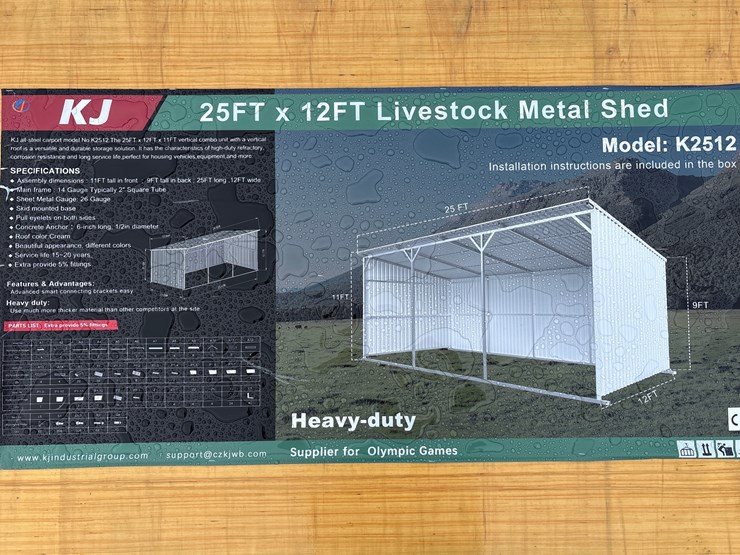 #6865-•-25ft-x-12ft-livestock-metal-shed-(new)-image-2