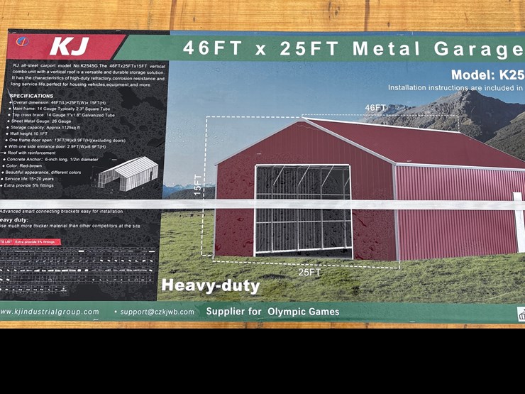 #6864-•-46ft-x-25ft-metal-garage-(new)-image-2