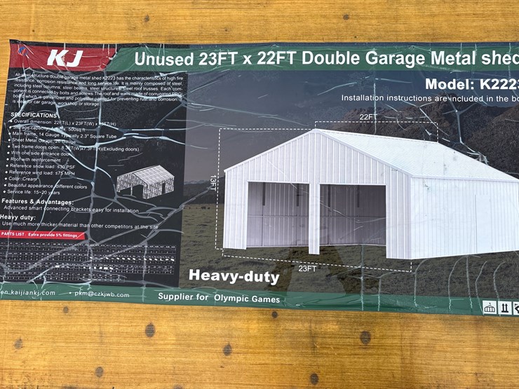 #6866-•-23ft-x-22ft-double-garage-metal-shed-(new)-image-2