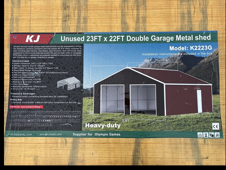 #6867-•-23ft-x-22ft-double-garage-metal-shed-(new)-image-2