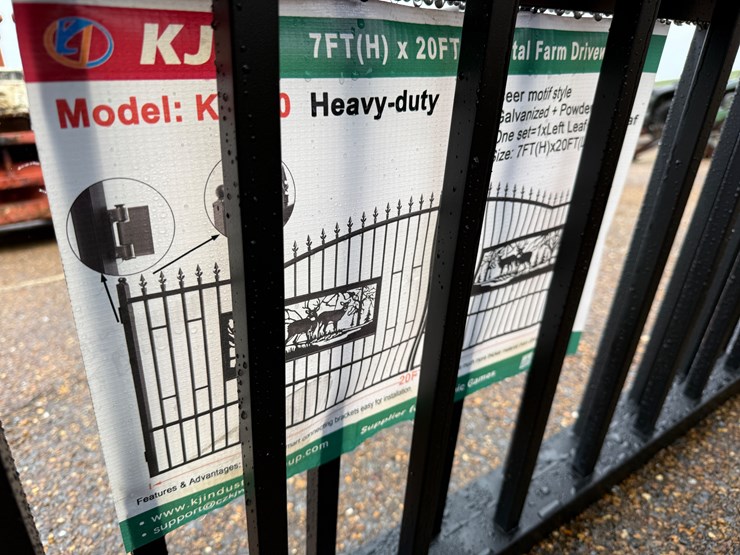 #6892-•-7ft-x-20ft-metal-entrance-gate-(new)-image-2